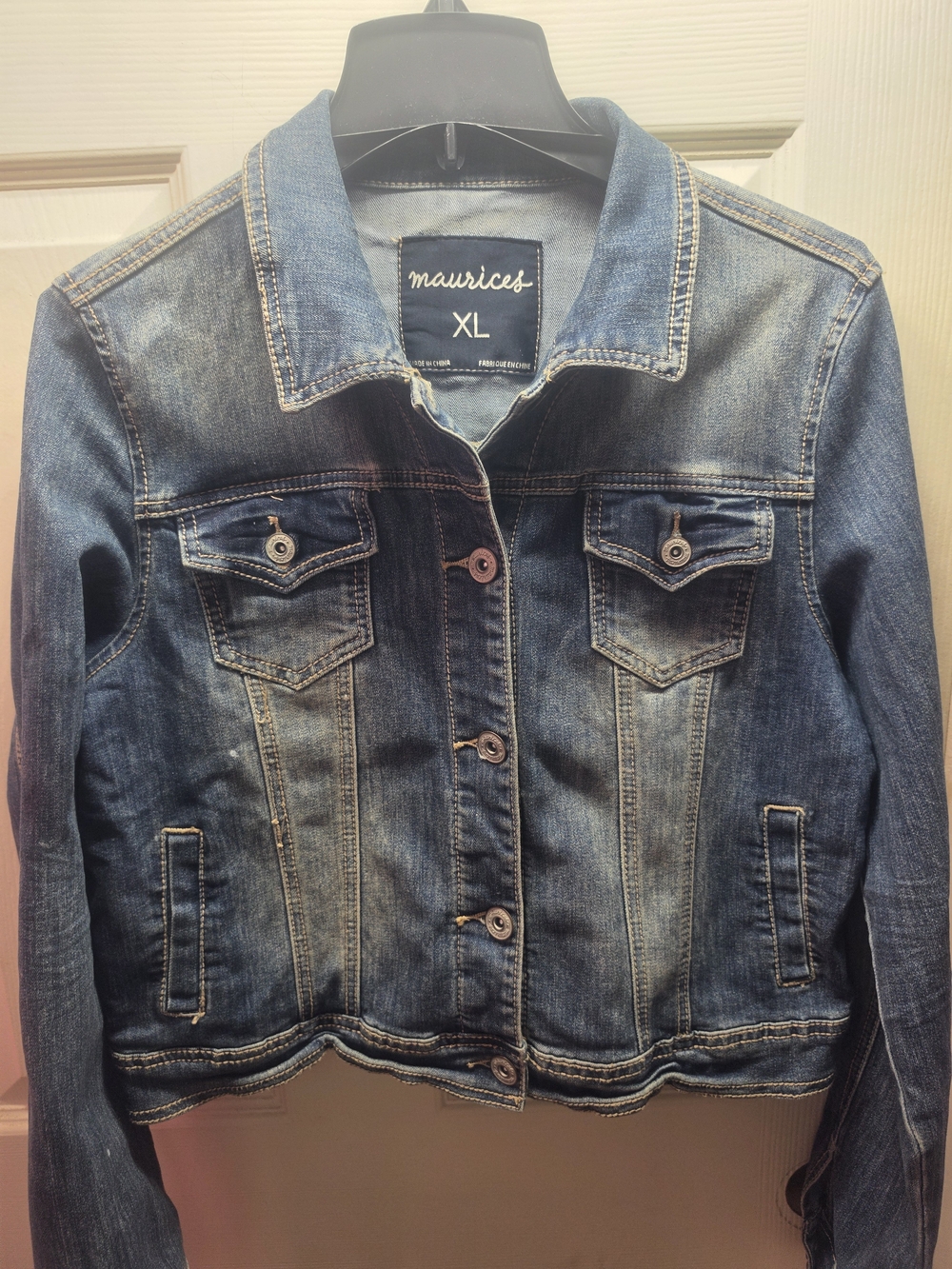 Maurices Distressed Blue Denim Jacket - XL